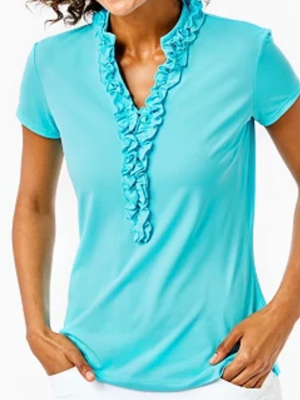 Lilliy Pulitzer Luxletic Frida Ruffle Polo